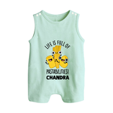Pasta Lover Button Romper - MINT GREEN - New Born (Chest 18")