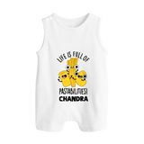 Pasta Lover Button Romper - WHITE - New Born (Chest 18")