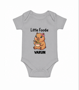 Little Foodie Baby Romper - GREY - New Born (Chest 14")