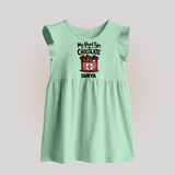 My Blood Type Is Chocolate Baby Frock - MINT GREEN - 0 - 3 Months Old (Chest 17")