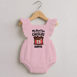 My Blood Type Is Chocolate Romper Frock - BABY PINK - 0 - 3 Months Old (Chest 19")