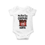 My Blood Type Is Chocolate Baby Romper - WHITE - New Born (Chest 14")
