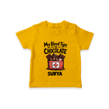 My Blood Type Is Chocolate Tshirt - CHROME YELLOW - 0-5 Months Old (Chest 17")