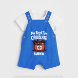 My Blood Type Is Chocolate Dungaree - COBALT BLUE - 0 - 5 Months Old (Chest 18")