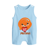 Jalebi Baby Delight Button Romper - BABY BLUE - New Born (Chest 18")