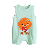 Jalebi Baby Delight Button Romper - MINT GREEN - New Born (Chest 18")