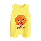 Jalebi Baby Delight Button Romper - PASTEL YELLOW - New Born (Chest 18")