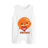 Jalebi Baby Delight Button Romper - WHITE - New Born (Chest 18")