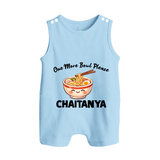 Noodle Lover Button Romper - BABY BLUE - New Born (Chest 18")