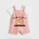 Noodle Lover Dungaree - PEACH - 0 - 5 Months Old (Chest 18")