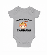 Noodle Lover Baby Romper - GREY - New Born (Chest 14")