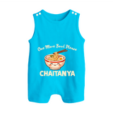Noodle Lover Button Romper - SKY BLUE - New Born (Chest 18")