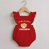 Noodle Lover Romper Frock - RED - 0 - 3 Months Old (Chest 19")
