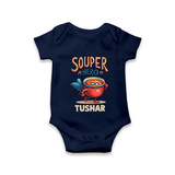 Souper Hero Baby Romper - NAVY BLUE - New Born (Chest 14")