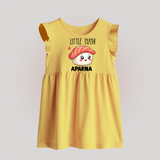 Little Sushi Lover Baby Frock - PASTEL YELLOW - 0 - 3 Months Old (Chest 17")