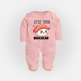 Little Sushi Lover Full body suit - BABY PINK - New Born (Chest 7.5")