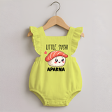 Little Sushi Lover Romper Frock - PASTEL YELLOW - 0 - 3 Months Old (Chest 19")