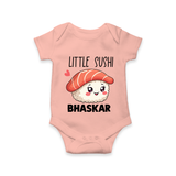 Little Sushi Lover Baby Romper - PEACH - New Born (Chest 14")