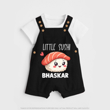 Little Sushi Lover Dungaree - BLACK - 0 - 5 Months Old (Chest 18")