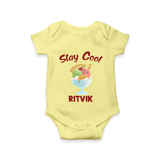 Stay Cool Ice Cream Baby Romper - PASTEL YELLOW - New Born (Chest 14")