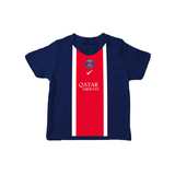 Paris Football Club Inspired Kids T-Shirt – Navy Red Stripe Soccer Tee