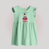 Super Ganesha Baby Frock | Personalized Baby Frock for Ganesha Celebration - MINT GREEN - 0 - 3 Months Old (Chest 17")