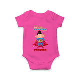 No Fear When Super Ganesha Is Here Romper | Custom Baby Romper for Ganesha Festival - HOT PINK - New Born (Chest 14")