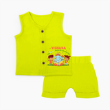 My First Ganesha Jabla Set | Personalized Baby Jabla Set for Ganesha Celebration - LIME GREEN - 0 - 3 Months Old (Chest 9.8")