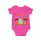 My First Ganesha Romper | Personalized Baby Romper for Ganesha Celebration - HOT PINK - New Born (Chest 14")