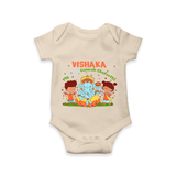 My First Ganesha Romper | Personalized Baby Romper for Ganesha Celebration - IVORY - New Born (Chest 14")