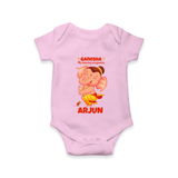 Ganesha My Dancing Companion Romper | Custom Baby Romper for Ganesha Devotees - BABY PINK - New Born (Chest 14")