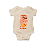 Ganesha My Dancing Companion Romper | Custom Baby Romper for Ganesha Devotees - IVORY - New Born (Chest 14")