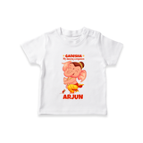 Ganesha My Dancing Companion T-Shirt | Custom Baby T-Shirt for Ganesha Devotees - WHITE - 0-5 Months Old (Chest 17")