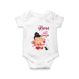 Cute Ganesha Romper | Personalized Baby Romper for Ganesha Celebration - WHITE - New Born (Chest 14")