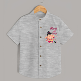 Cute Ganesha Shirt | Personalized Baby Shirt for Ganesha Celebration - GREY - 0 - 6 Months Old (Chest 23")