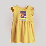 Ganpati Ka Jai-Jaikar Baby Frock | Custom Baby Frock for Ganesha Festival - PASTEL YELLOW - 0 - 3 Months Old (Chest 17")