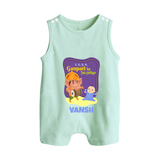 Ganpati Ka Jai-Jaikar Romper Suit / Sleeveless Romper | Custom Baby Romper Suit / Sleeveless Romper for Ganesha Festival - MINT GREEN - 0 - 5 Months Old (Chest 18")