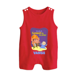 Ganpati Ka Jai-Jaikar Romper Suit / Sleeveless Romper | Custom Baby Romper Suit / Sleeveless Romper for Ganesha Festival - RED - 0 - 5 Months Old (Chest 18")