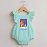Ganpati Ka Jai-Jaikar Romper Frock | Custom Baby Romper Frock for Ganesha Festival - MINT GREEN - 0 - 3 Months Old (Chest 19")