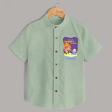 Ganpati Ka Jai-Jaikar Shirt | Custom Baby Shirt for Ganesha Festival - MINT GREEN - 0 - 6 Months Old (Chest 23")