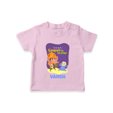 Ganpati Ka Jai-Jaikar T-Shirt | Custom Baby T-Shirt for Ganesha Festival - BABY PINK - 0-5 Months Old (Chest 17")