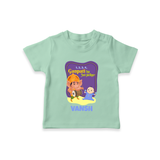 Ganpati Ka Jai-Jaikar T-Shirt | Custom Baby T-Shirt for Ganesha Festival - MINT GREEN - 0-5 Months Old (Chest 17")