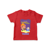 Ganpati Ka Jai-Jaikar T-Shirt | Custom Baby T-Shirt for Ganesha Festival - RED - 0-5 Months Old (Chest 17")