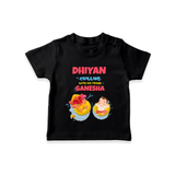 Chilling with My Friend Ganesha T-Shirt | Personalized Baby T-Shirt for Ganesha Celebration - BLACK - 0-5 Months Old (Chest 17")