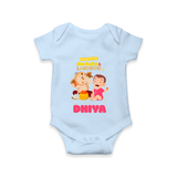 Modaks & Laddoos Romper | Custom Baby Romper for Ganesha Celebration - BABY BLUE - New Born (Chest 14")