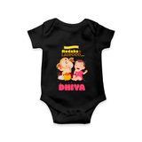 Modaks & Laddoos Romper | Custom Baby Romper for Ganesha Celebration - BLACK - New Born (Chest 14")