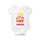Modaks & Laddoos Romper | Custom Baby Romper for Ganesha Celebration - WHITE - New Born (Chest 14")