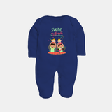 My Ganesha Has Arrived Home Sleep Suit / Full Sleeve Body Suit | Personalized Baby Sleep Suit / Full Sleeve Body Suit for Ganesha Devotees - NAVY BLUE - New Born (Chest 7.5")
