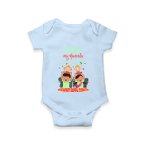 My Ganesha Has Arrived Home Romper | Personalized Baby Romper for Ganesha Devotees - BABY BLUE - New Born (Chest 14")