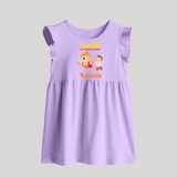 Ganesha My Guiding Light Baby Frock | Personalized Baby Frock for Ganesha Devotees - LILAC - 0 - 3 Months Old (Chest 17")